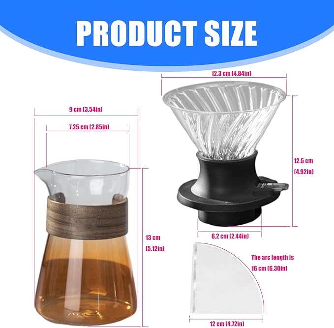 Cold Brew Coffee Maker with Detachable Silicone Base Color Coffee Decoration Set Homes Kitchen Essential