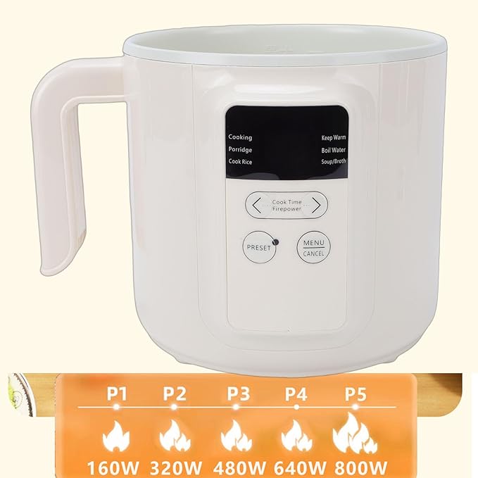 Yosoo Multifunctional Electric Anti Stick Cooker for Noodles Rice Soups Well Sized with Safe Materials Washable Smart Power Off Function (US Plug 110V)