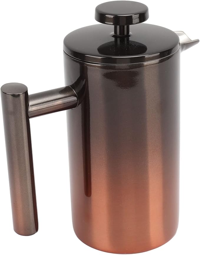 French Press Coffee Maker 304 Stainless Steel Coffee Press with Filter Double Layer Gradient Ramp Dishwasher Safe Coffee Pot (350ml)