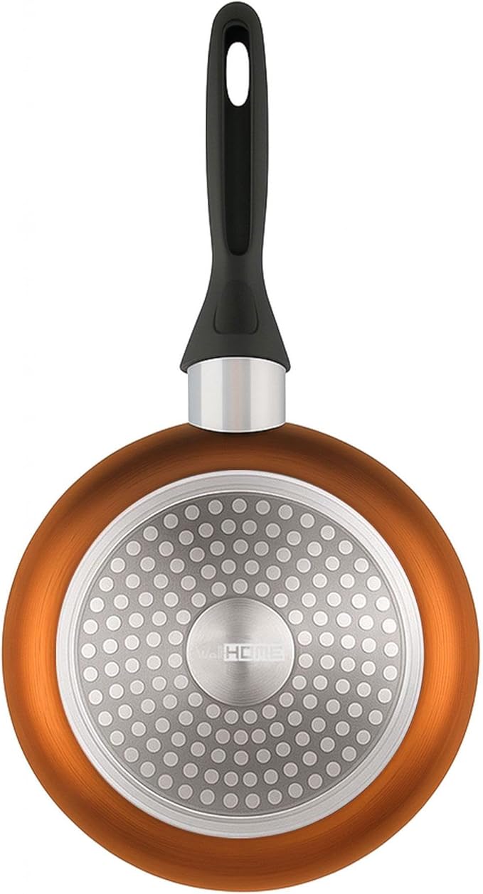 Well Home 5-Piece Cookware Set Stainless Steel + 3 Pans Diameter 16 x 20 x 24 cm Metallic Bronze Pressed Aluminium