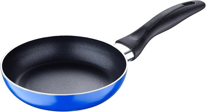 Set 3pc Frying Pan (16+20+24cm) Pressed Aluminium Induction Navy Blue Paradise with Set 3pc Kitchen Utensils Nylon with Set 4pc Stainless Steel Knives