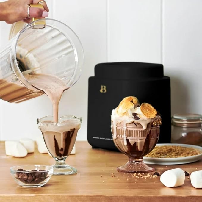 High Performance Countertop Blender System with Personal Blending Cups Ice Crushing Smoothie and Food Processing (Black Sesame)