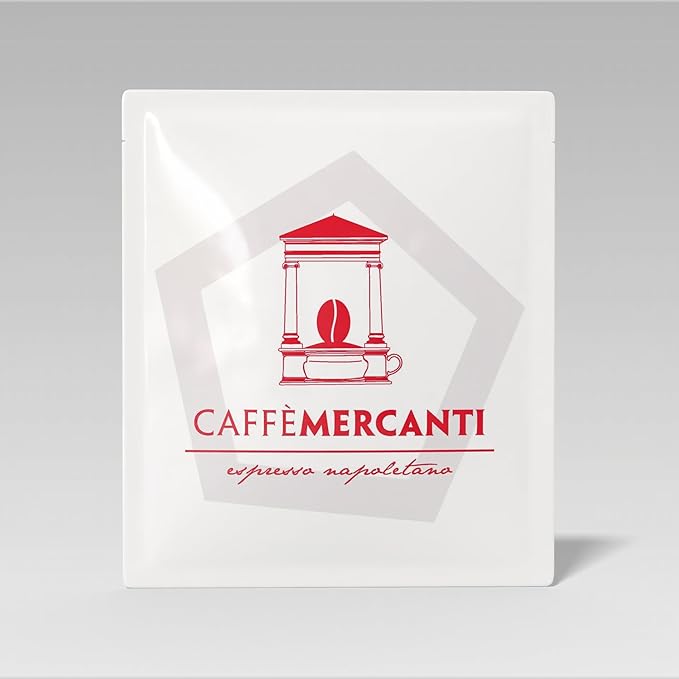 Caffe Mercanti ESE (Easy Serve Espresso) Rossa Italian Coffee Pods in Filter Paper - 44mm 150 Pods - Italiano Caffe Filter Paper - Non-GMO