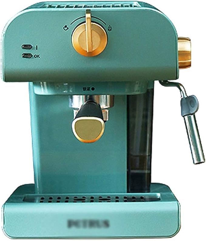 Retro Stainless Steel Espresso Coffee Machine with Milk Frother - Home Maker for Cappuccino and Latte Lovers