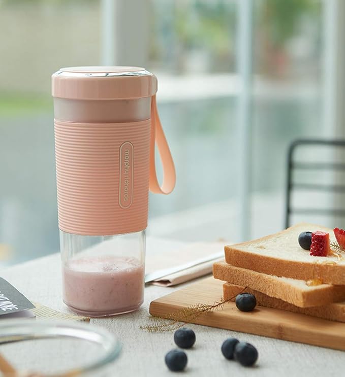 Portable Blender Mini Blender Smoothie Maker with USB Rechargeable Electric Blender Professional Commercial for Vegetables and Fruit Smoothie Maker Blender Food Processor 1400Mah 300MlPink