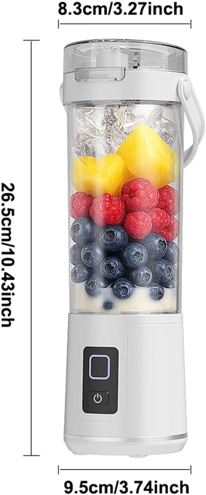 16 oz. Portable Electric Blender with Leak Proof Lid and Easy Sip Spout Mini Citrus Juicer Perfect for Smoothies Cordless USB-C Rechargeable Dishwasher Safe Parts (Black)