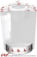 Decal Style Vinyl Skin compatible with Keurig K40 Elite Coffee Makers Pastel Butterflies Red on White (COFFEE MAKER NOT INCLUDED)