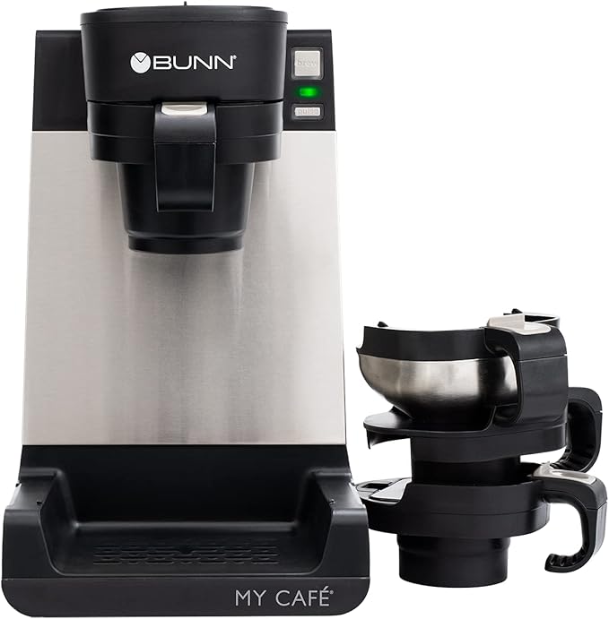 BUNN MCU My Cafe Single Cup Multi Use Coffee Brewer (Black/SST) &amp CSB2B Speed Brew Elite 10-Cup Coffee Maker Black/SST