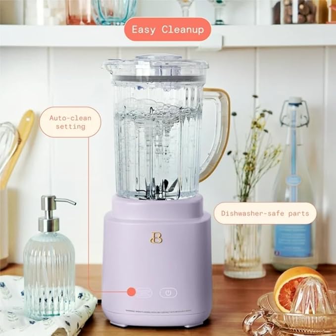 Power Exact Countertop Blender System 700W Motor 50oz Tritan Jar 20oz To-Go Cup 4 Presets 3 Speeds PrecisionSense Technology (Lavender)