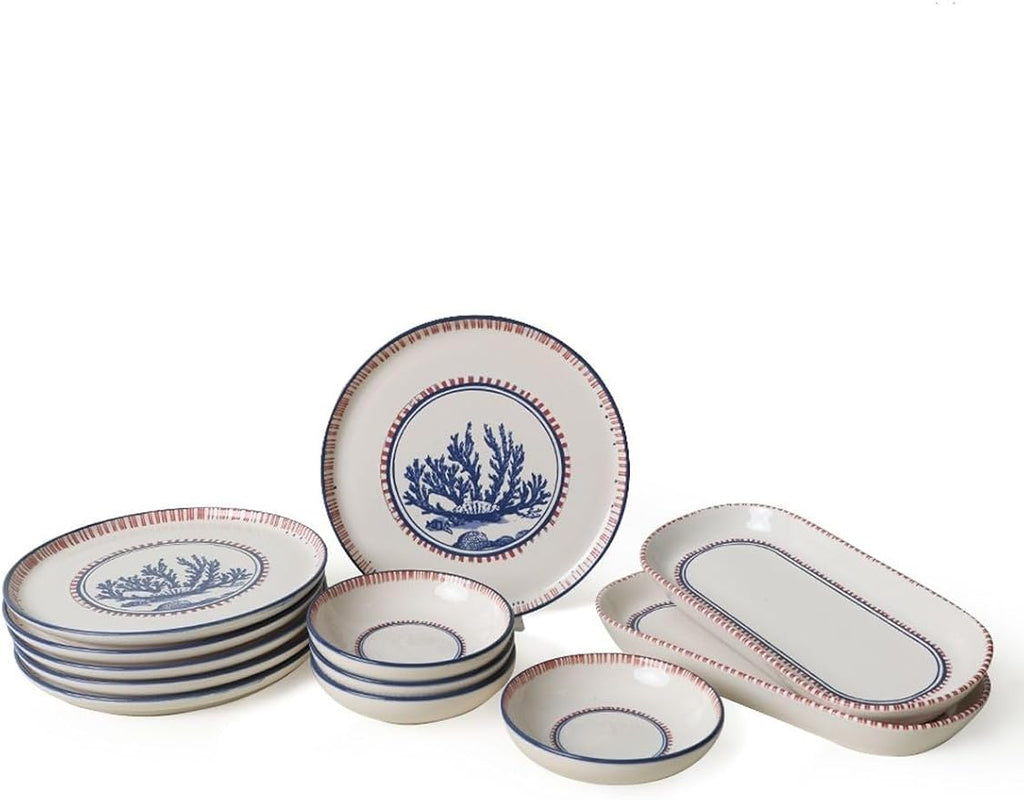 Dinnerware Set - Marine Wonders - 12 Pieces - 6 Persons - Stoneware