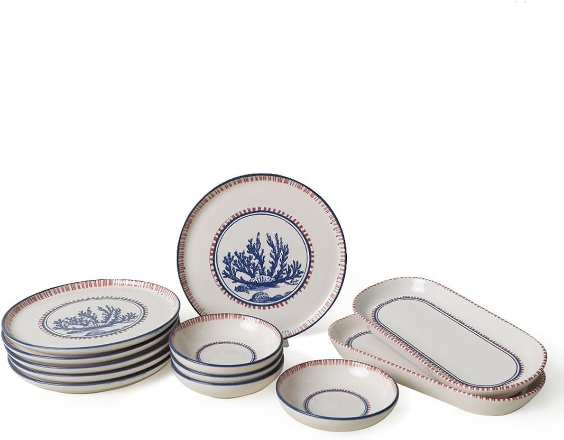Dinnerware Set - Marine Wonders - 12 Pieces - 6 Persons - Stoneware