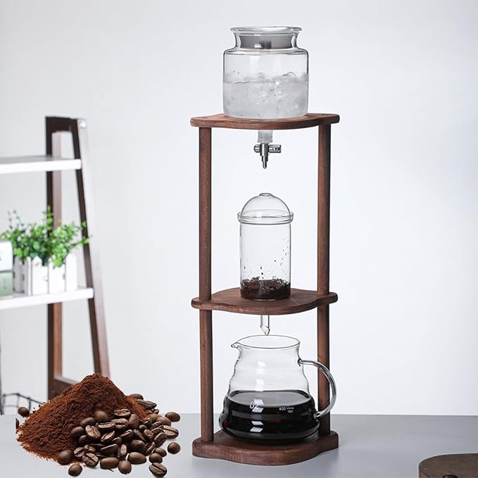 Maker Vertical Glass Container Cold Brew Drip Tower Iced Coffee Ice Drip Cold Brew Coffee Maker Slow Drip Ice Chilling Tower Large Capacity Cold Brew Coffee Maker for Commercial Office(Size:B)