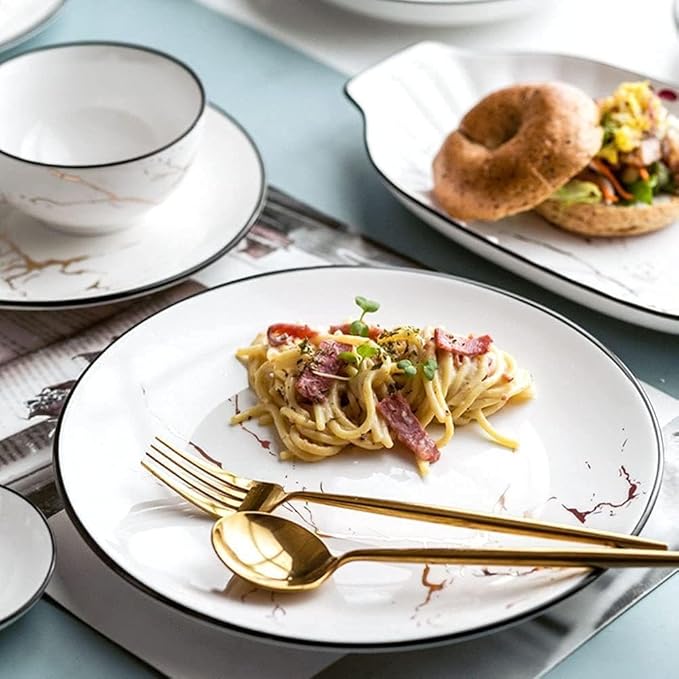 52 Piece Ceramic Dinnerware Set For Hotel Dinners And Family Banquets Plate Set
