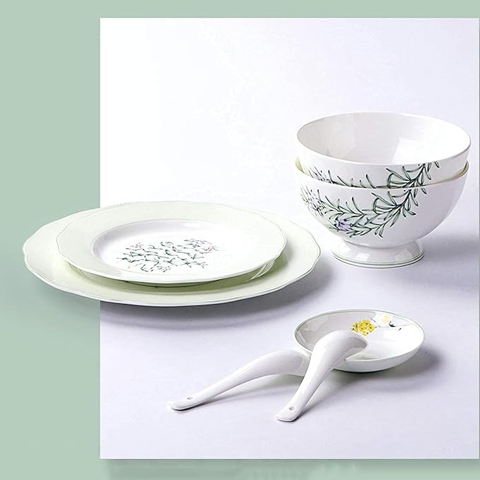Dinnerware Set Dinnerware Sets 30 Pieces Of Household Porcelain Dinnerware Set Creative Lotus Shaped Plates And Bowls Sets Elegant Pastoral Style