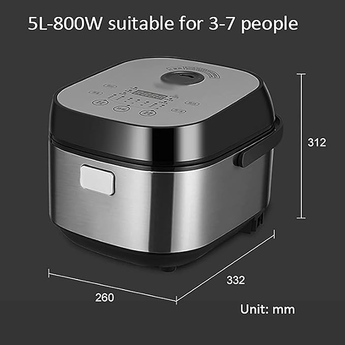 Low-Sugar Rice Cooker Household 304 Stainless Steel Inner 24H Reservation Rice Soup Separation Rice Cooker for 3-7 People (A) ()