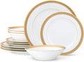 Noritake Crestwood Gold 12-Piece Dinnerware Set Service for 4