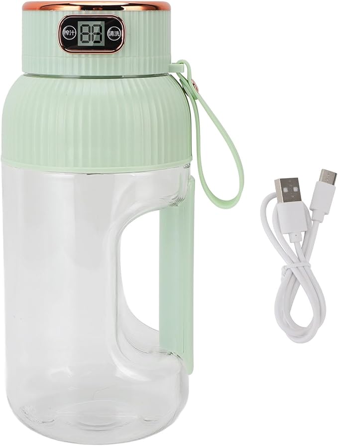 Portable Juicer Cup 1200ml Multifunctional Mini Travel Blender Gym Office Sports Outdoor (Green)