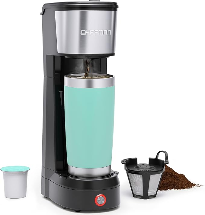 Chefman InstaCoffee Max The Easiest Way to Brew the Boldest Single-Serve Coffee Use Fresh And Flavorful Grounds or K-Cups
