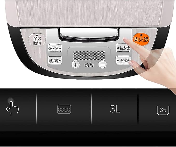 Rice Cooker Household Non-Stick Double-Bulb Rice Cooker 24-Hour Appointment and Automatic Heat Preservation for 2-4 People (B) (A)