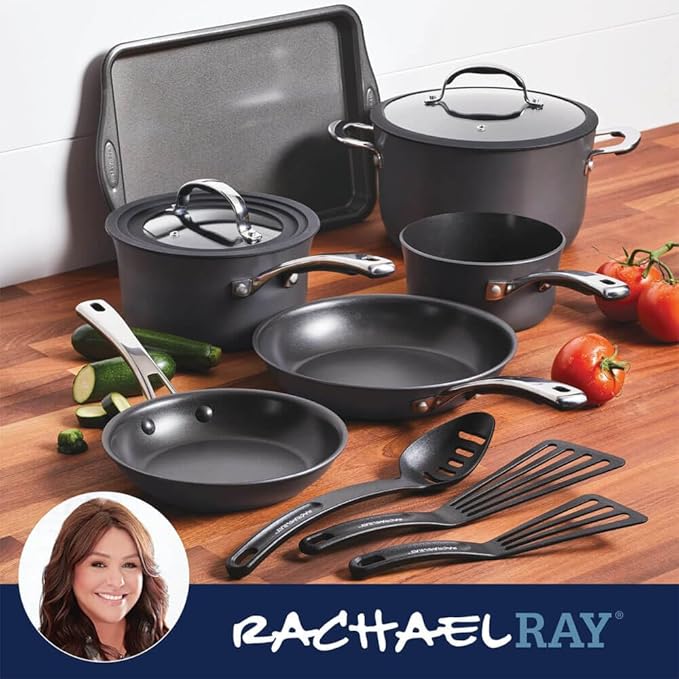 Rachael Ray Cook + Create Hard Anodized Nonstick Cookware Sets 11-Piece