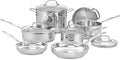 Cuisinart Chef’s Classic 11-Piece Stainless Steel Pots and Pans Set Cookware Set Compatible with Induction Electric Gas Cooktops Aluminum Core for Even Heat Cool Grip Handles Dishwasher Safe