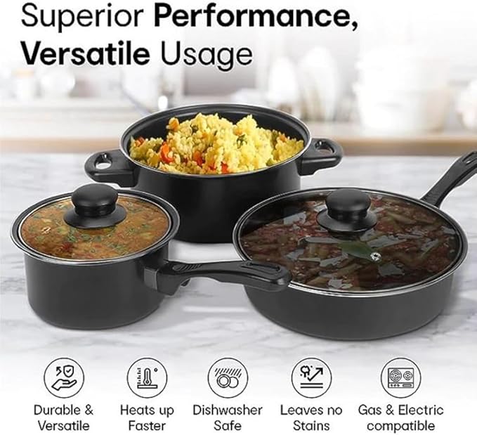 13 Piece Set Cookware Set Non-Stick Portable Lightweight Iron Pots and Pans with Glass Lids and Nylon Utensils for Outdoor Camping Picnic Travel Cookware