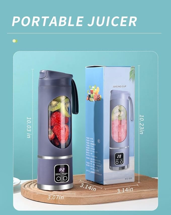 Digital Multimode Juicer Blender15 Oz Capacity With 12 Stainless Steel Blades3 Speed AdjustableLeak Proof Design For Home Travel Office Portable Clean Electric Juice Cup (Purple)