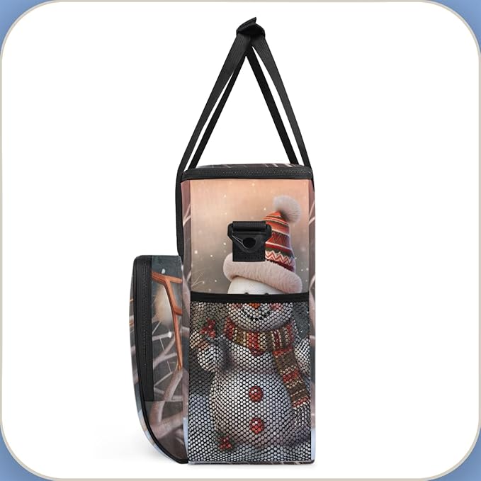 Christmas Snowman Coffee Maker Carrying Bag Fantastic Snowman Travel Storage Bag Compatible with K-Mini or K-Mini Plus Single Serve Coffee Brewer Carrying Case with Multiple Pockets &amp Shoulder S