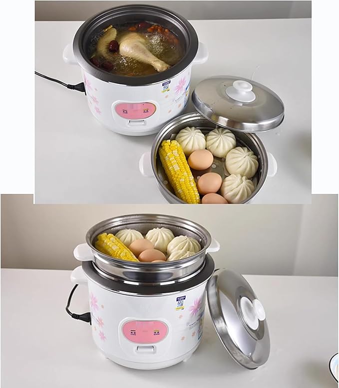 Rice Cooker (2-6L) Home Dormitory Rice Cooker Non-stick Inner Pot for Make Rice &amp Steam Healthy Food &amp Vegetables US/EU Power(2L)