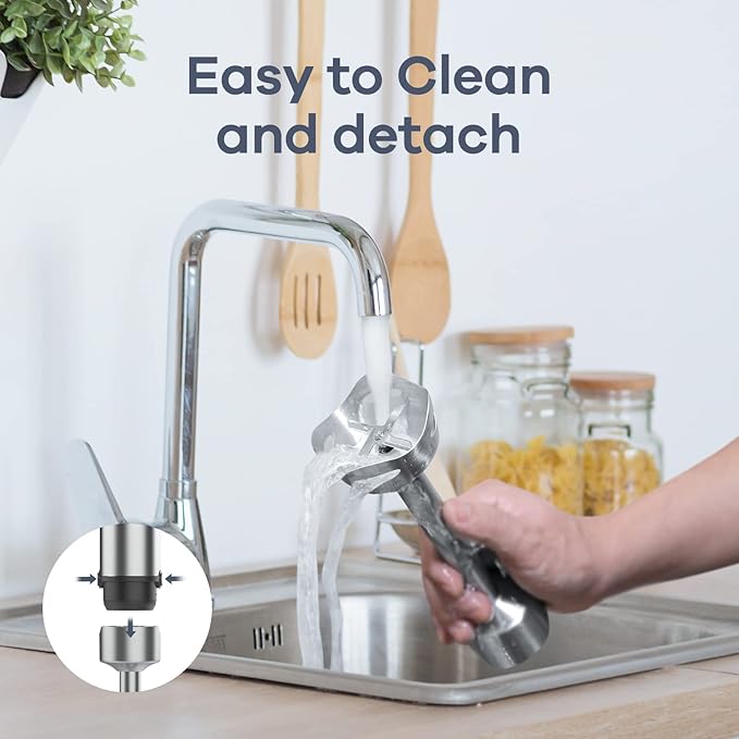 Ganiza Immersion Blender 5 in 1 &amp 6 in 1 Corded Hand Blender Stainless Steel Blade 16 Speed Immersion Blender Handheld with 800ml Mixing Beaker 600ml Chopper Whisk Frother Potato Masher
