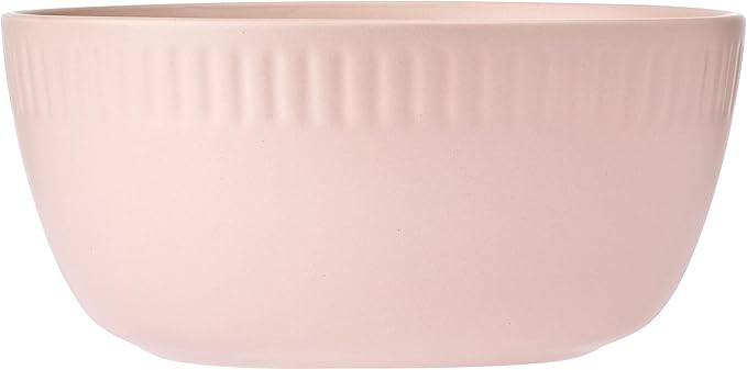 Darbie Angell Mod Blush 12 Piece Durable Stoneware Dinnerware Set Service for 4 Plate and Bowl Set with High Rims Modern Tableware Pink