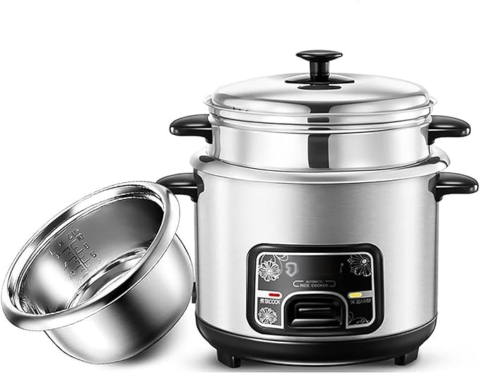 THEGA Rice Cooker - Rice Cooker With Steamer Basket Rice Cooker And Steamer-warm Function (2/3/4/5L) 201 Stainless Steel Liner With Spatula And Measuring Cup For 1-7 People (Size : 2L)
