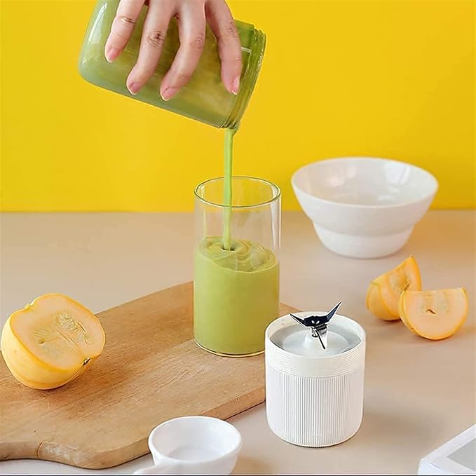 Portable Blender Cordless Personal Blender Juicer Mini Mixer Smoothies Maker Fruit Blender Cup With USB Rechargeable 400ml for Home Office Sports Travel Outdoors