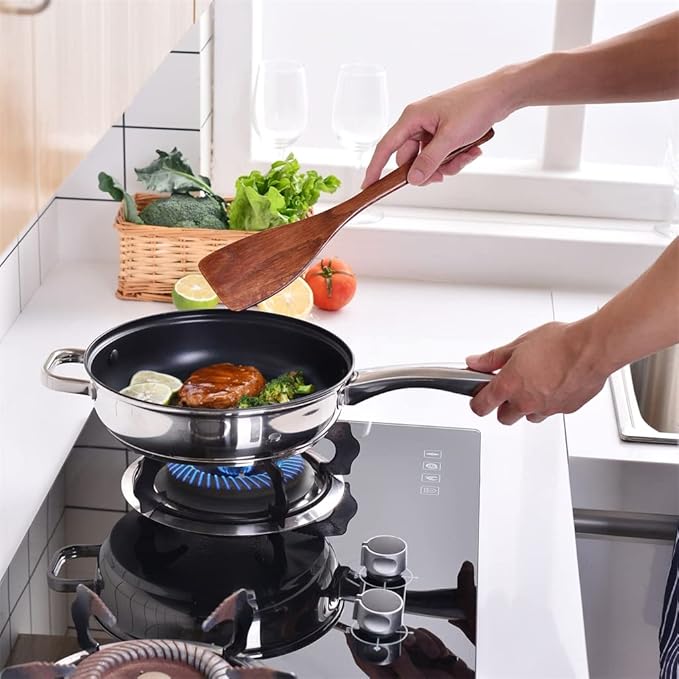 Cooking Pot Frying panStainless Steel Cookware Set 10 Piece Safety Induction Pan Set Nonstick Skillet Casserole with Glass Lid(