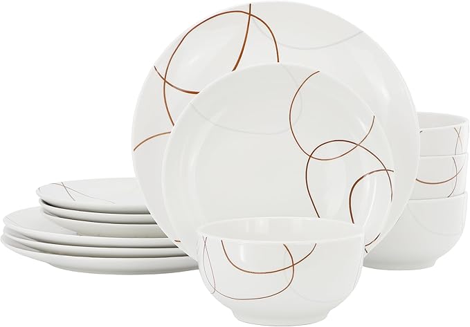 Elama Sydney 12 Piece Porcelain Dinnerware Set Service for 4