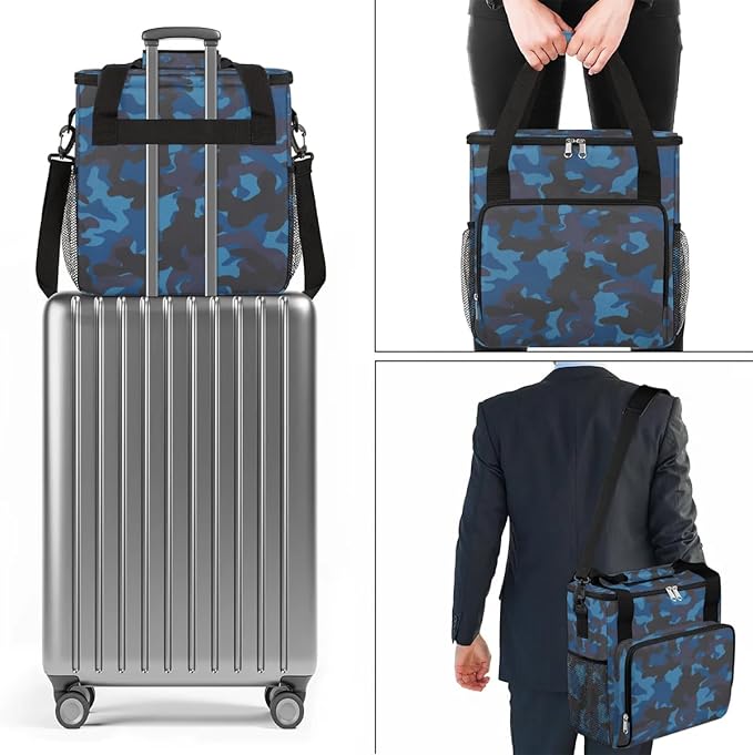 Camouflage Basket Coffee Maker Carring Bag Travel Carrying Storage Tote Bag Compatible with Keurig K-Mini or K-Mini Plus Portable Single Serve Coffee Brewer Case with Pockets for K-cup Pods