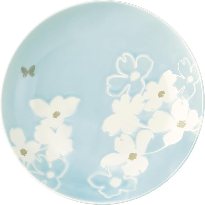 Hanae Mori MB6500-184 Curry Plate Pasta Plate Deep Plate 4 Pieces Dinnerware Set Diameter 8.3 x Depth 1.6 inches (21 x 4 cm) Floral Pattern Dishwasher Safe Microwave Safe Tableware Gift