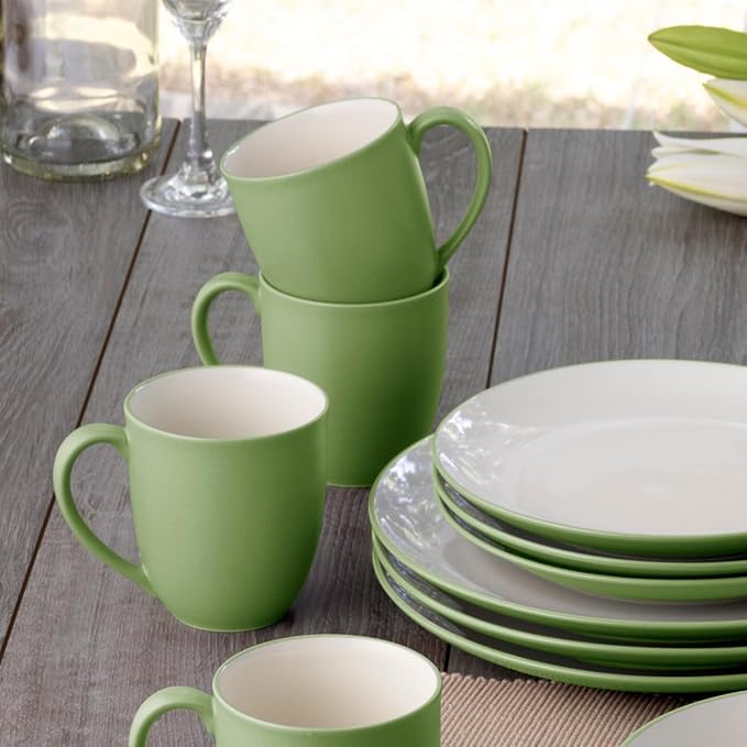Noritake Colorwave Apple 16-Piece Coupe Set Service for 4 in Apple/Green