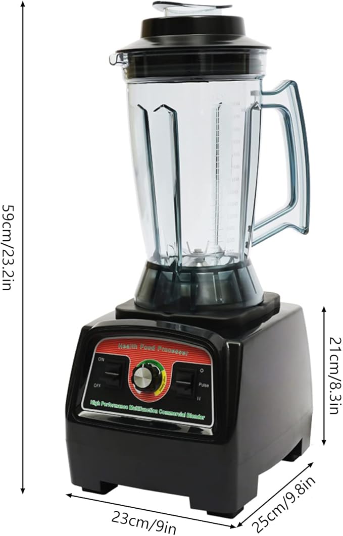 Commercial Fruit 3.3HP 2800W Mixer Power Juicer 3.9L Smoothie Maker Heavy Duty Food Processor with 2 In 1 Blades Black &amp Red