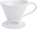 Melitta 1 Cup Porcelain Pour-Over Cone Coffeemaker Glossy White