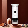 Portable Espresso Machine Wireless Electric 3-in-1 Coffee Maker with Self-Heating 20Bar Compatible with Large/Small Capsules &amp Ground Coffee Ideal for Camping Office Travel (White)