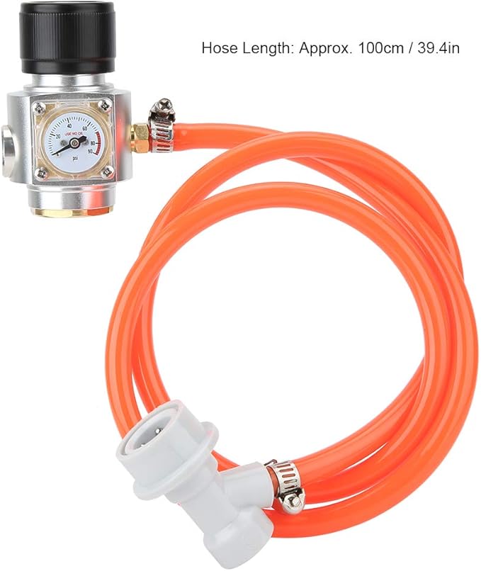 Tr21x4 Thread CO2 Kit with Gas Regulator and Hose Practical Accessory for Soda Beer Keg Brewing Excellent Quality Aluminum and Plastic Construction to Read Dial