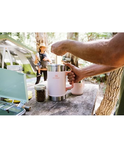 STANLEY Classic Stay-Hot French Press Coffee Maker 48 oz | 5 Minute Brew 4 Hours Hot | Mesh Filter for Coffee Grounds | Insulated Stainless Steel French Press | BPA-Free | Limestone