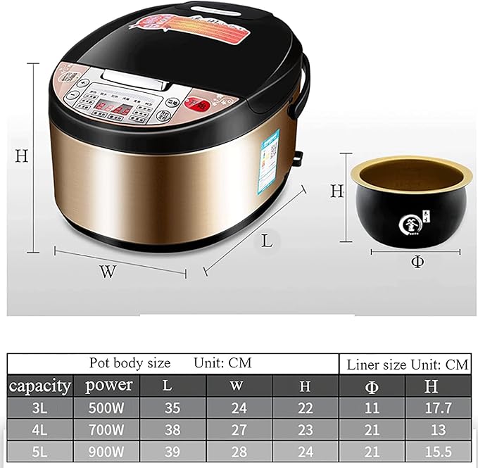 Household Electric Rice Cooker Household Ball Kettle Non-Stick Rice Cooker Intelligent Insulation And 24H Reservation For 1-8 People(4L)