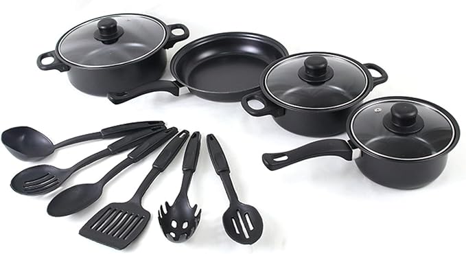 Non Stick Pots and Pans Sets 13-Piece Cookware Set with Frying Pans Saucepan Lid Spoon Spatula and More