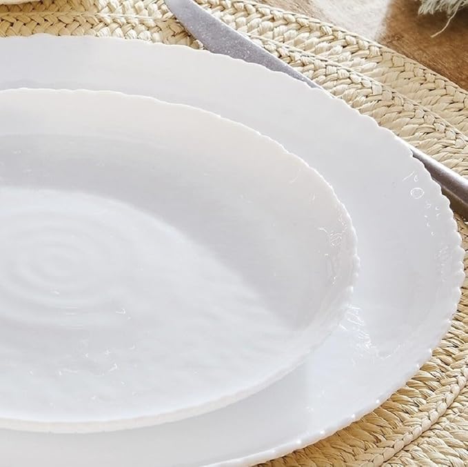 Ammonite Glass Dinnerware Set of 19 Dishwasher safe Microwave safe