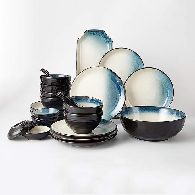 Dinner Plates Dishes Dinnerware Set -28 Piece Ceramic Plates and Bowls Set for 6Elegant Dinner Plate Sets