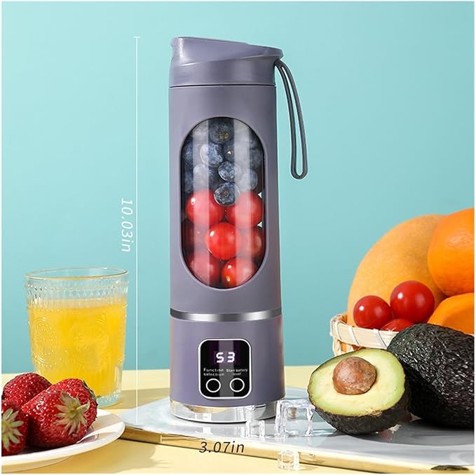 Portable USB Rechargeable Juicer Cup for Fresh Juice Mini Blender for Office Home Travel Smoothie Maker with Stainless Steel Blade(Purple)