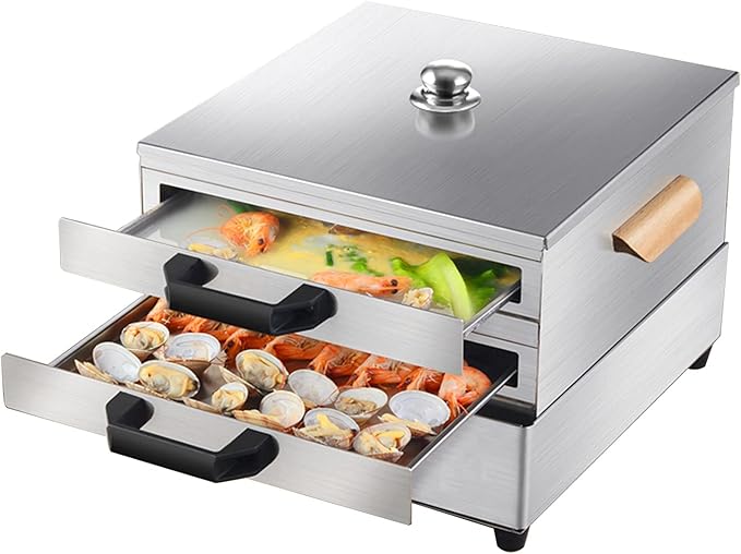 Cantonese Cuisine Rice Noodle Roll Steamer - 304 Stainless Steel Household Cookware with Detachable Lid