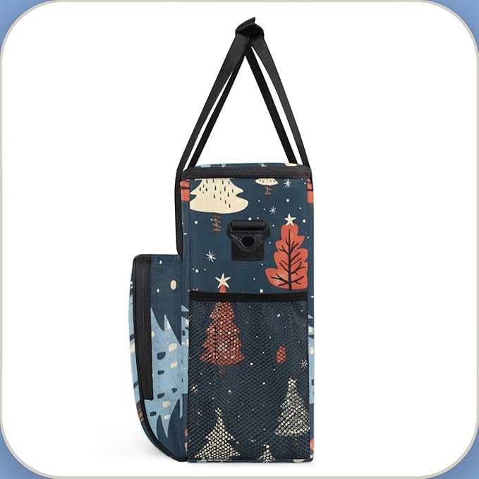 Modern Xmas Tree Coffee Maker Carrying Bag Portable Travel Storage Tote Bag Compatible with K-Mini or K-Mini Plus Single Serve Coffee Brewer Carrying Case with Multiple Pockets &amp Shoulder Strap